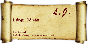 Láng Jónás névjegykártya
